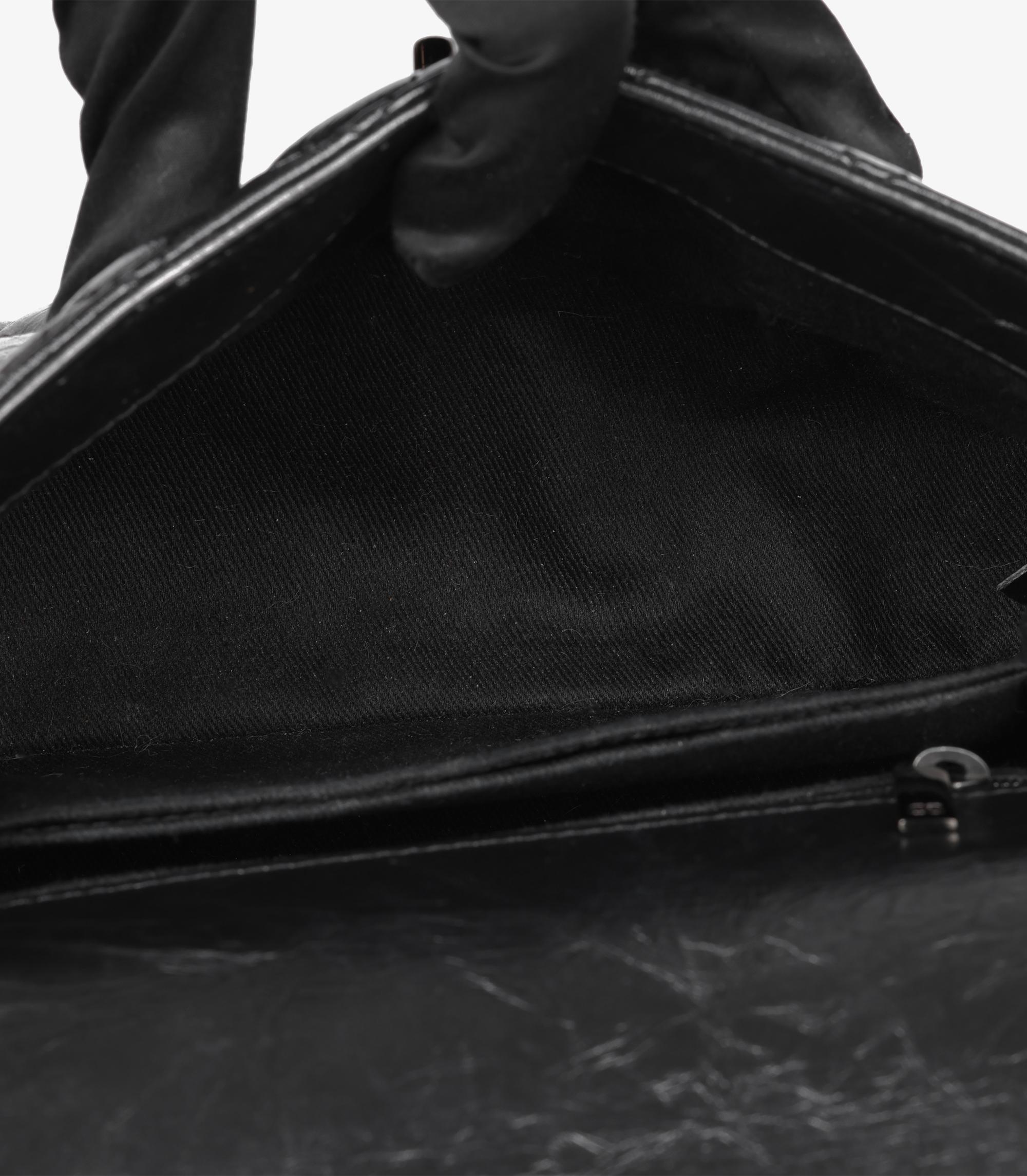 Chanel Black Quilted Crinkled Calfskin Leather SO Black Small Coco Top Handle 4