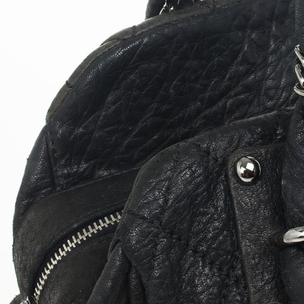 Chanel Black Quilted Distressed Leather Lady Braid Bowler Bag 2