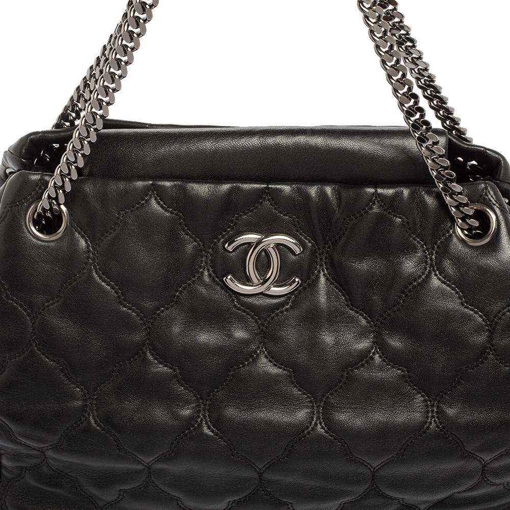 Chanel Black Quilted Embroidered Leather Accordion Shoulder Bag 5