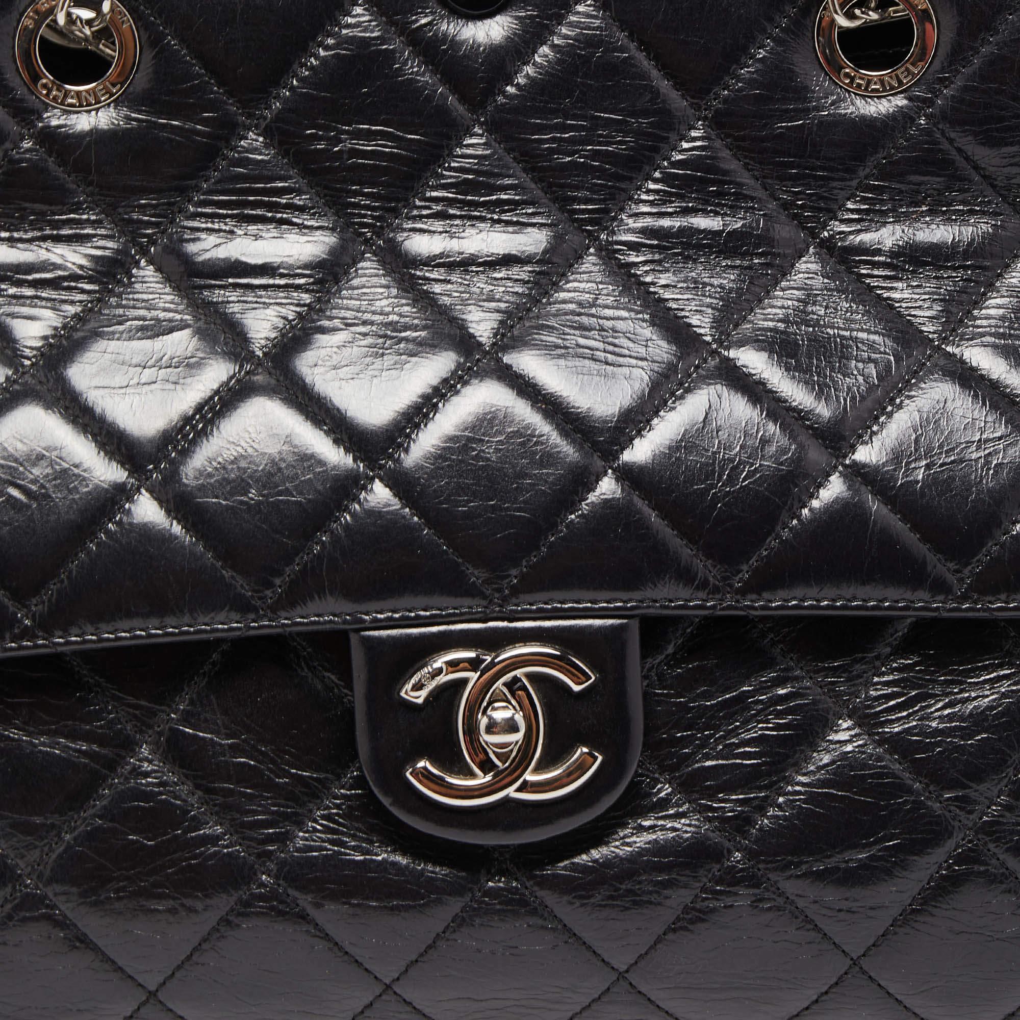 Chanel Black Quilted Glazed Leather Large CC Delivery Tote 4