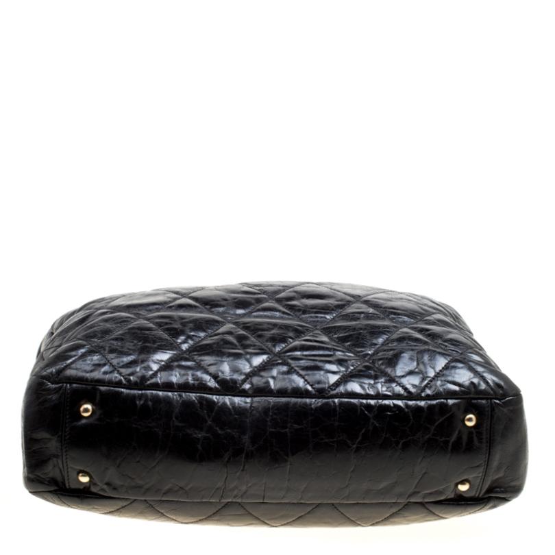 Chanel Black Quilted Glazed Leather Portobello Tote 1
