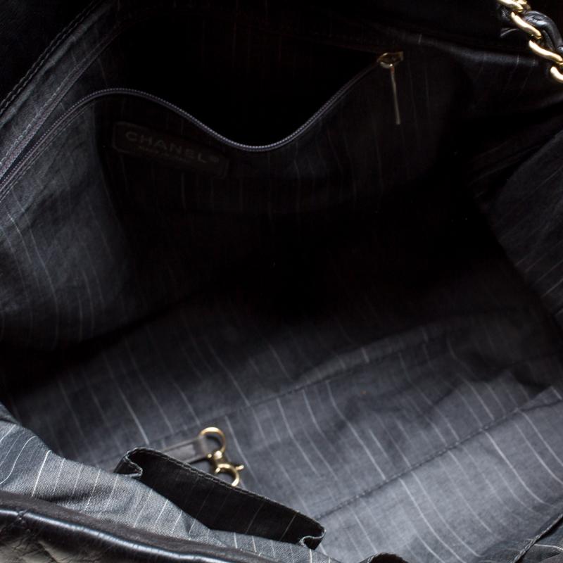 Chanel Black Quilted Glazed Leather Portobello Tote 3