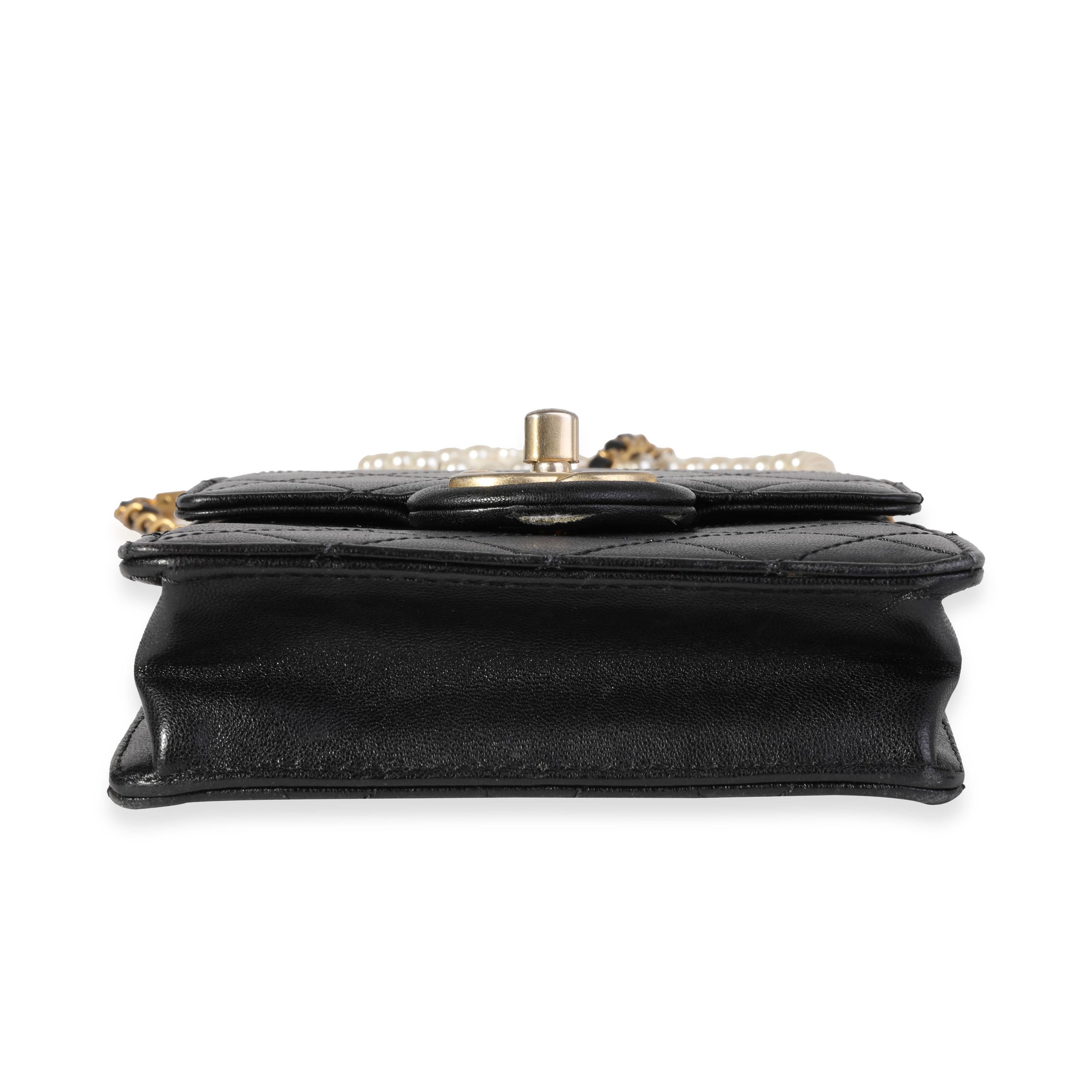 Chanel Black Quilted Goatskin Chic Pearls Crossbody 4