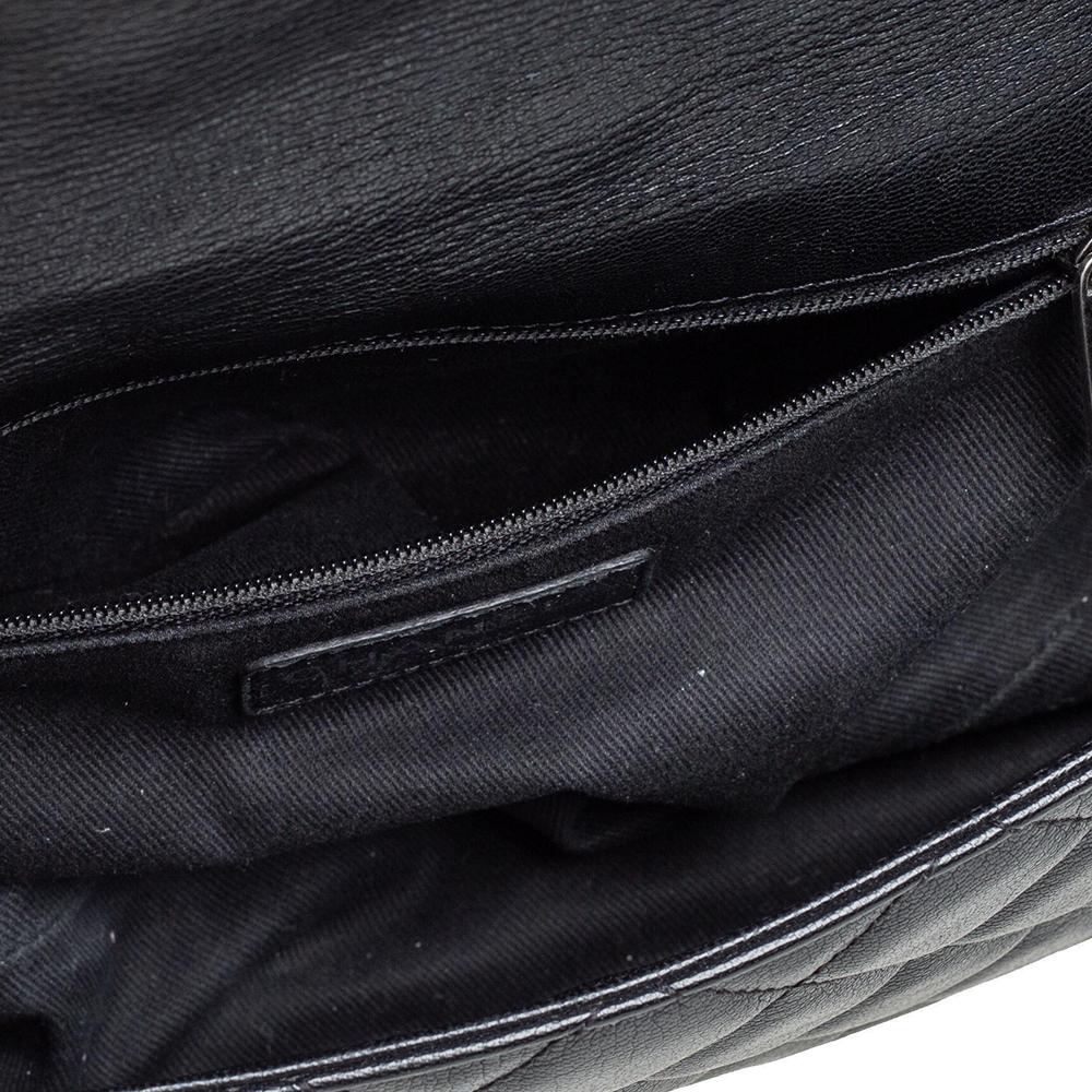 Chanel Black Quilted Goatskin Leather Medium City Rock Flap Bag 5