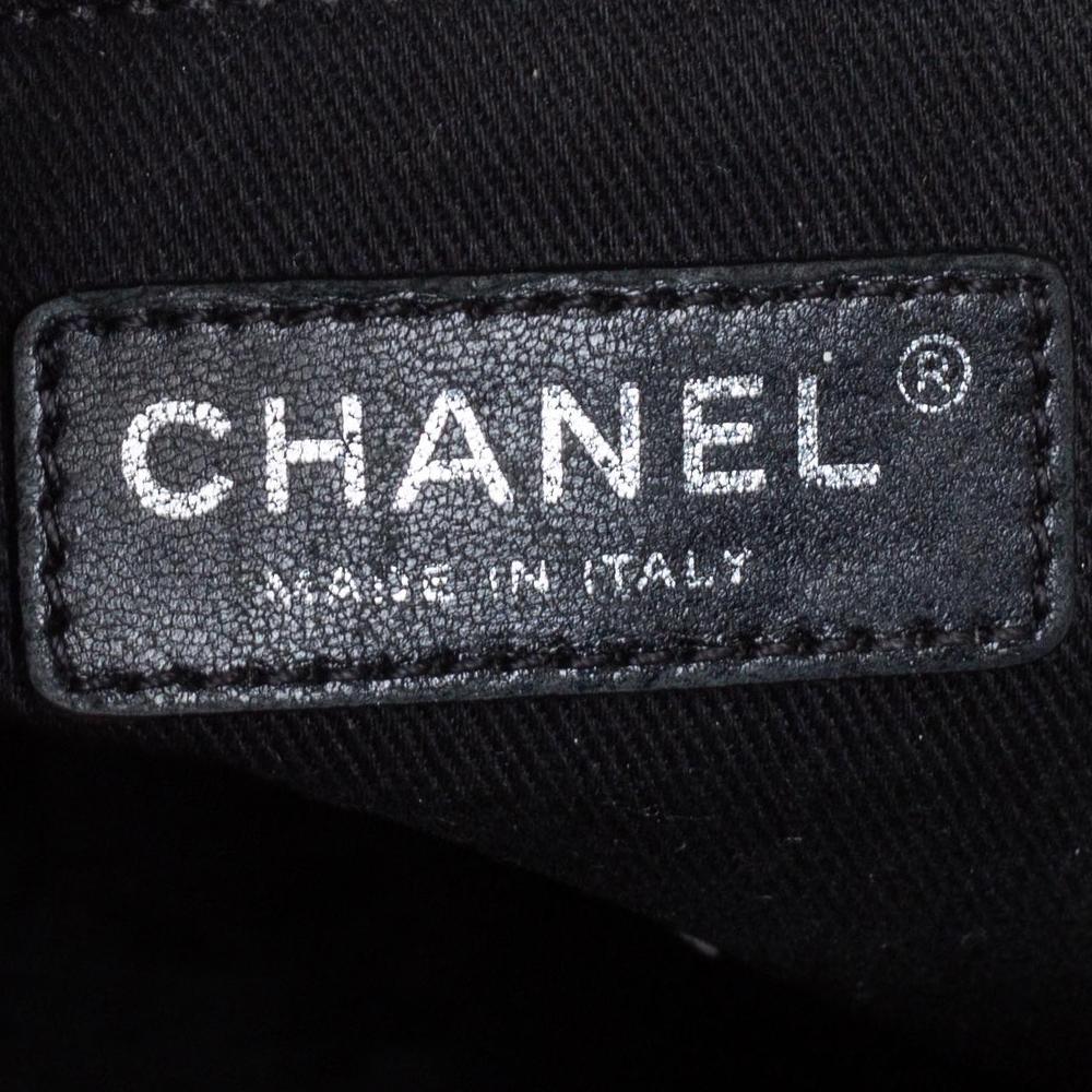 Women's Chanel Black Quilted Goatskin Leather Medium City Rock Flap Bag