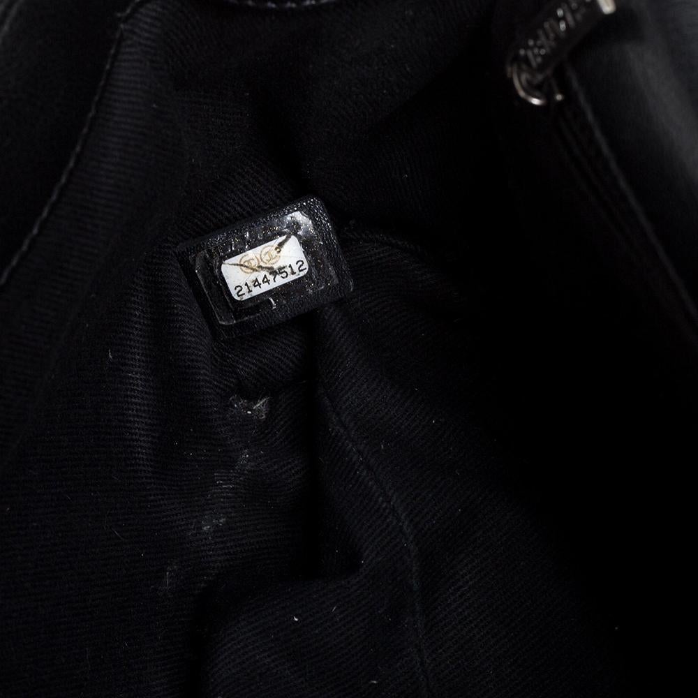 Chanel Black Quilted Goatskin Leather Medium City Rock Flap Bag 4