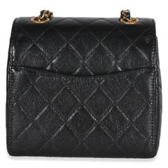 Chanel Black Quilted Goatskin Mini Square Flap Bag