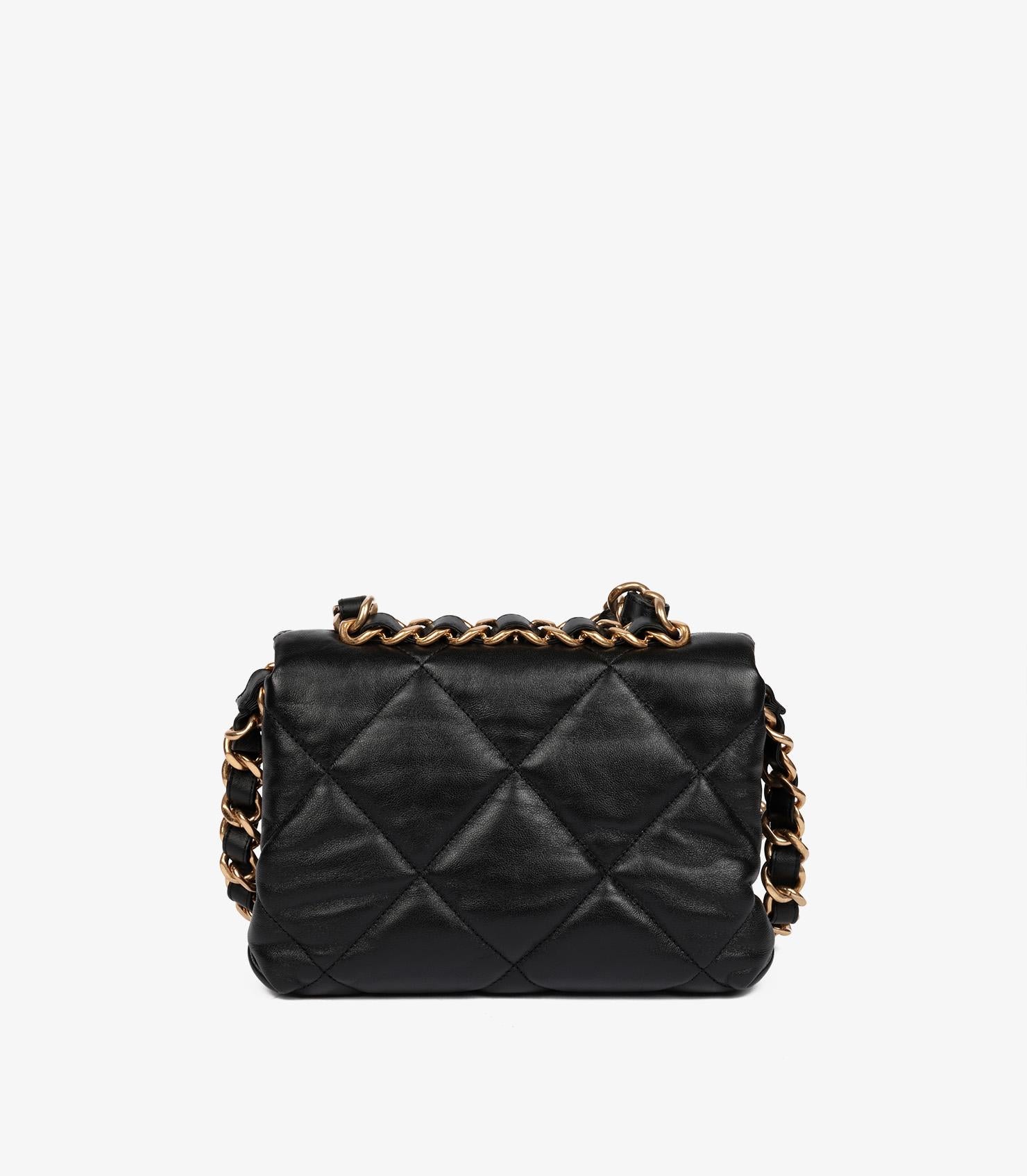 Chanel Black Quilted Goatskin Small Top Handle Classic Single Flap Bag 2