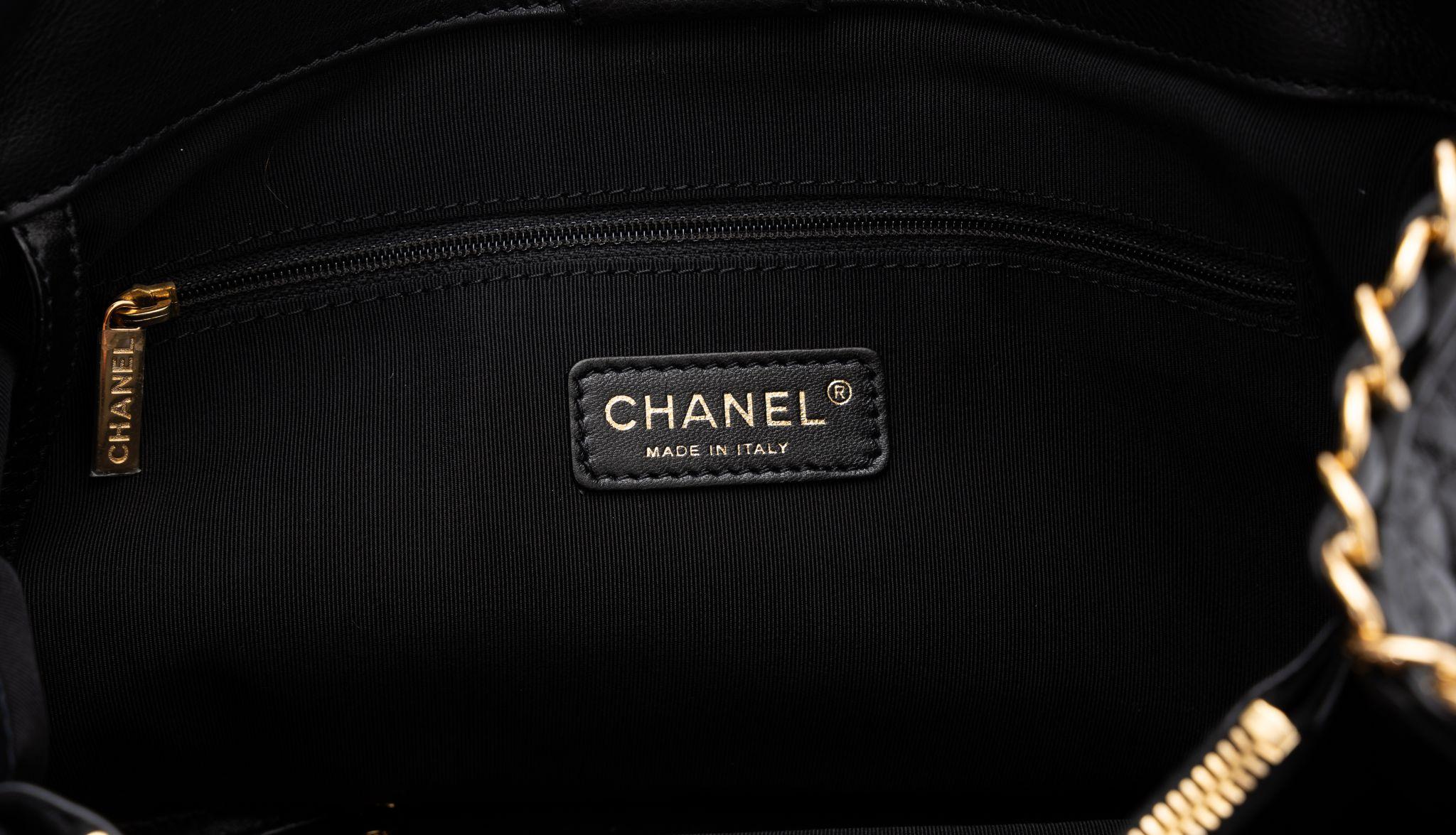 Chanel Black Quilted Gold Chain Me Tote For Sale 2