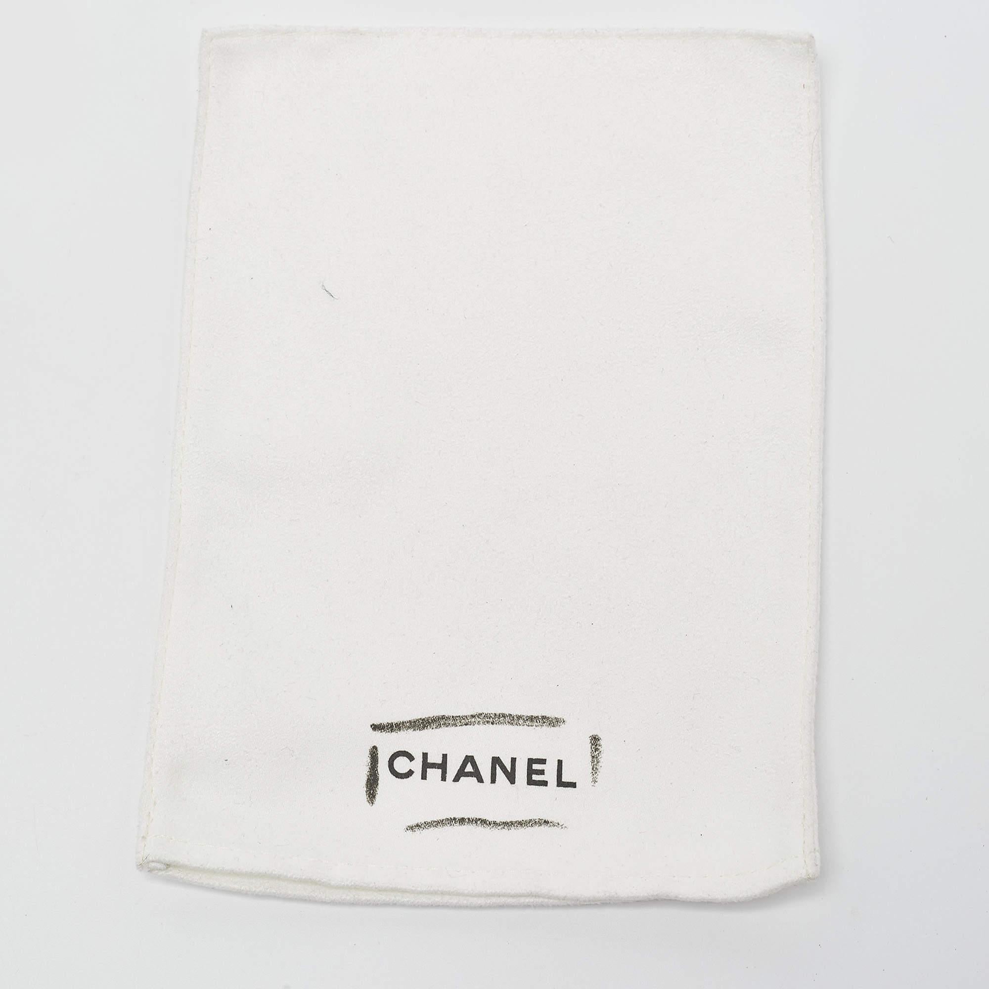 Chanel Black Quilted Iridescent Suede Chain Around Clutch 6