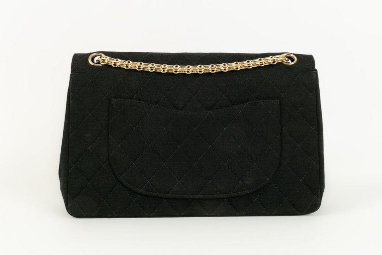Chanel Black Quilted Jersey Bag For Sale at 1stDibs