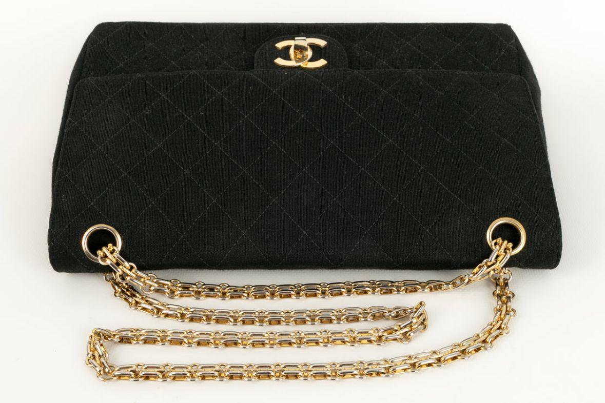 Chanel Black Quilted Jersey Bag For Sale 1