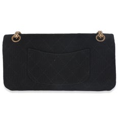 Chanel Noir Jersey matelassé East West Reissue 2.25