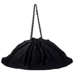 Chanel Black Quilted Jersey Melrose Cabas Bag