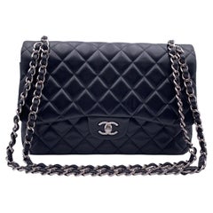 Chanel Black Quilted Jumbo Timeless Classic Shoulder Bag 30 cm