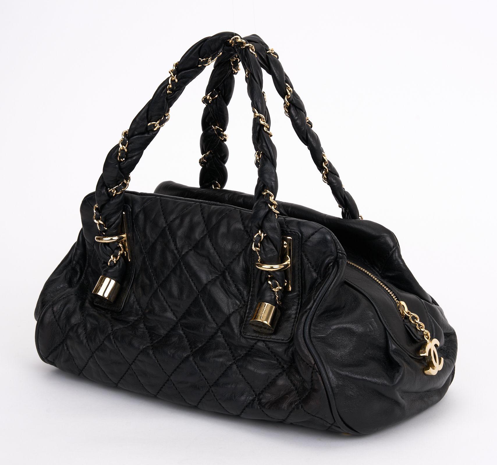 Women's Chanel Black Quilted  Lady Braid Satchel For Sale