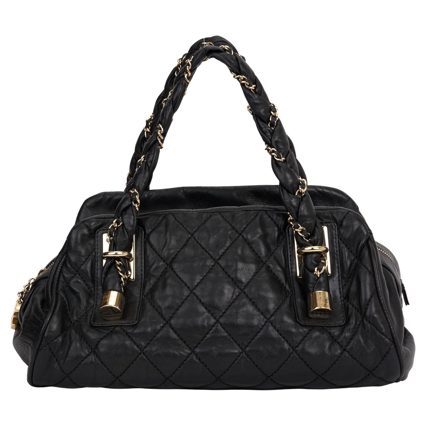 Chanel Black Quilted  Lady Braid Satchel For Sale