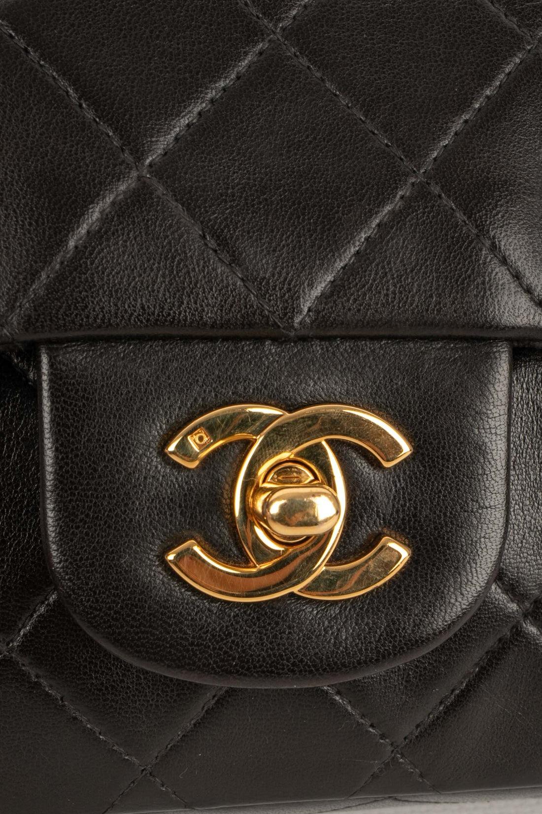 Chanel Black Quilted Lamb Leather Classic Bag, 1998 4