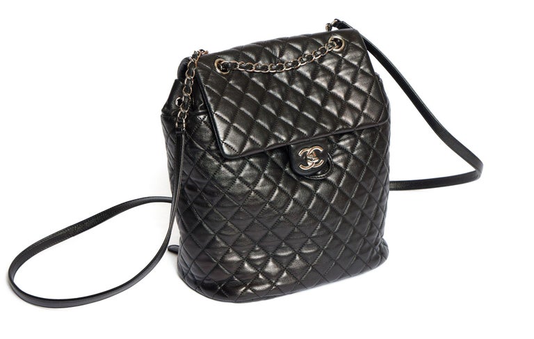 Chanel Black Quilted Lambskin Backpack at 1stDibs