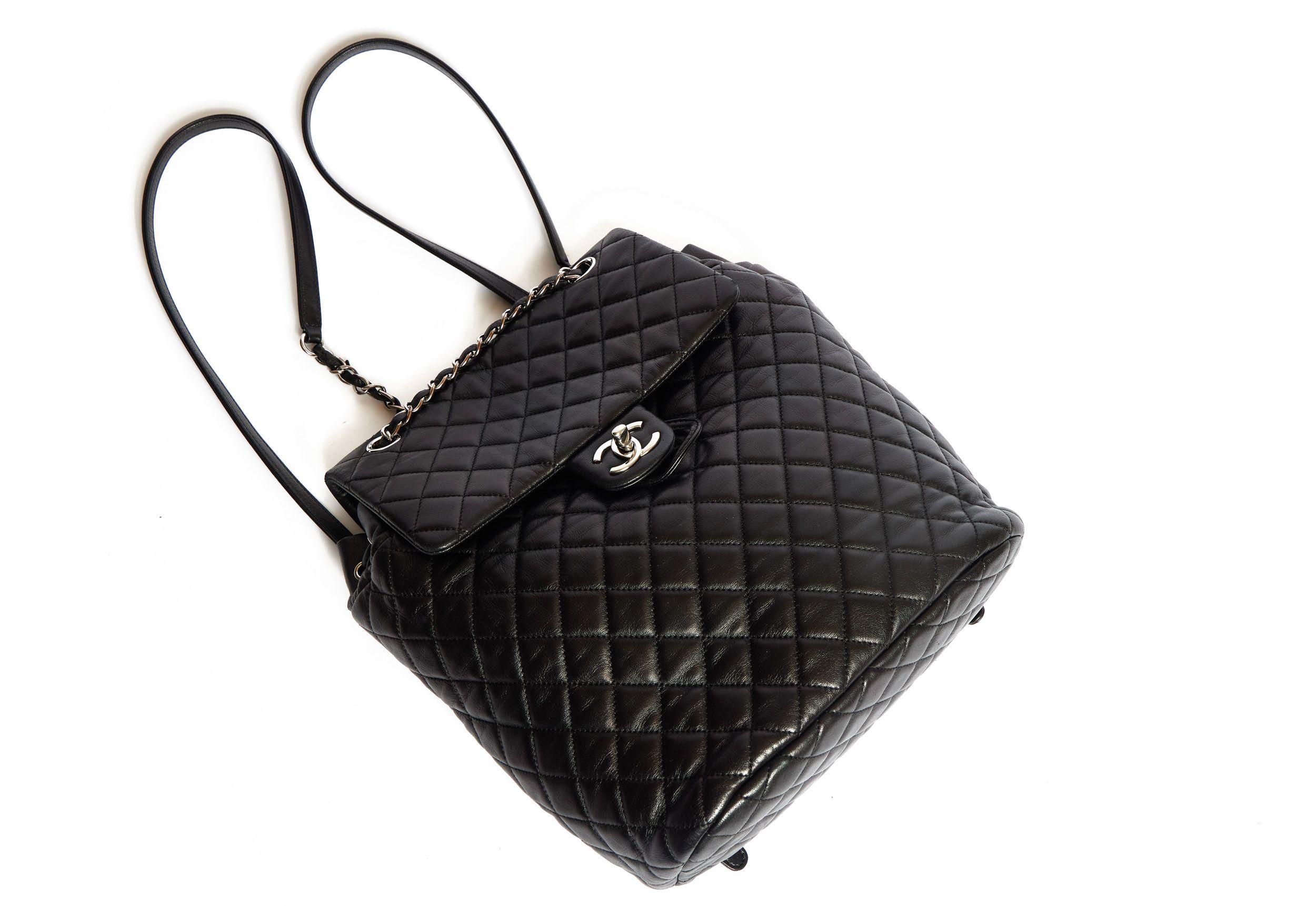 Chanel Black Quilted Lambskin Backpack In Excellent Condition In West Hollywood, CA