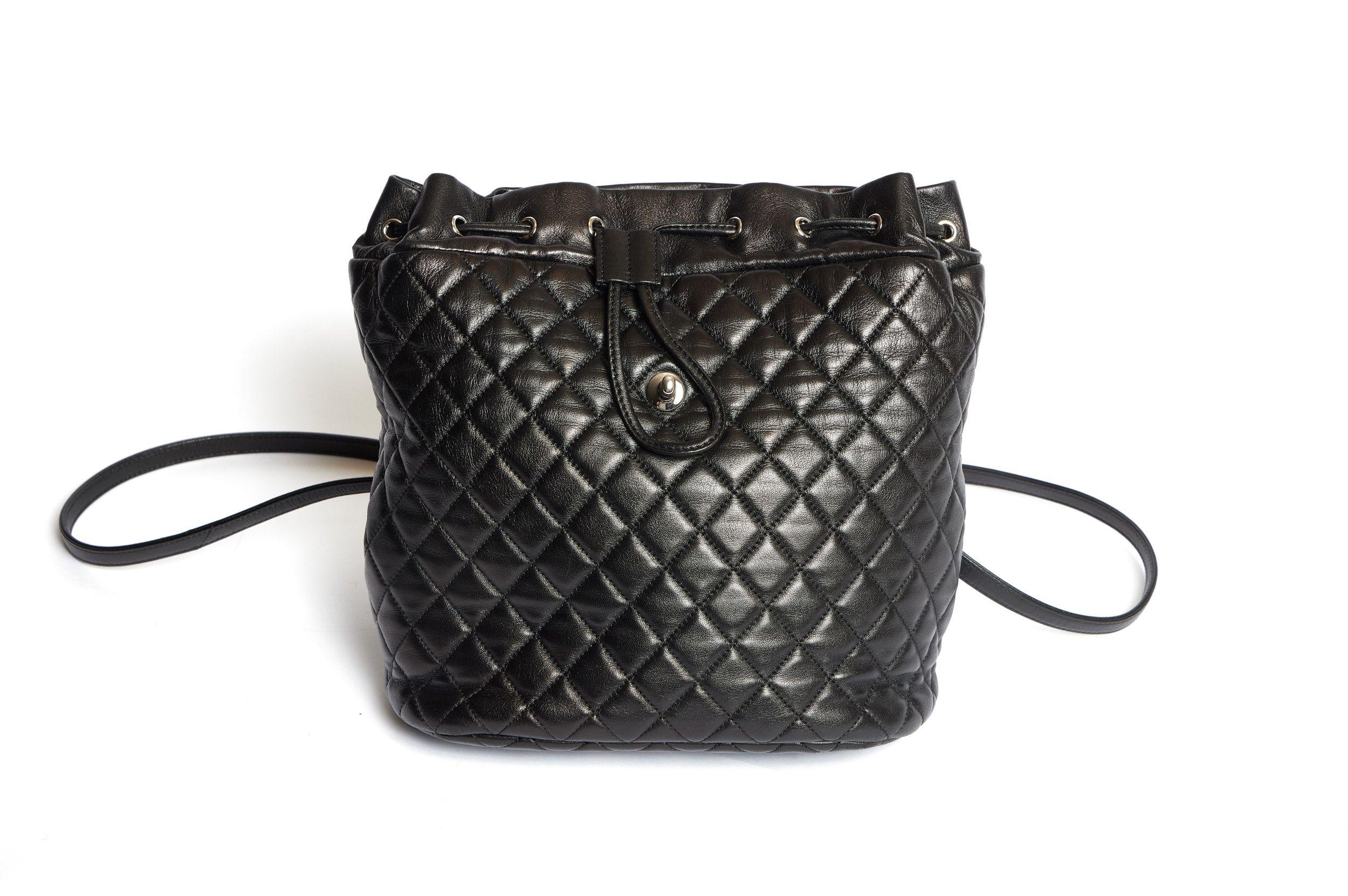 Women's Chanel Black Quilted Lambskin Backpack