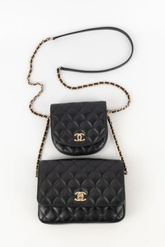 Chanel Black Quilted Lambskin Bag Side Pack, 2019