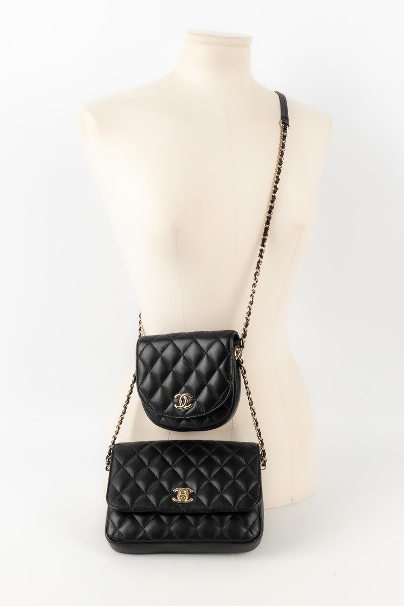 Chanel Black Quilted Lambskin Bag Side Pack, 2019 In Excellent Condition In SAINT-OUEN-SUR-SEINE, FR