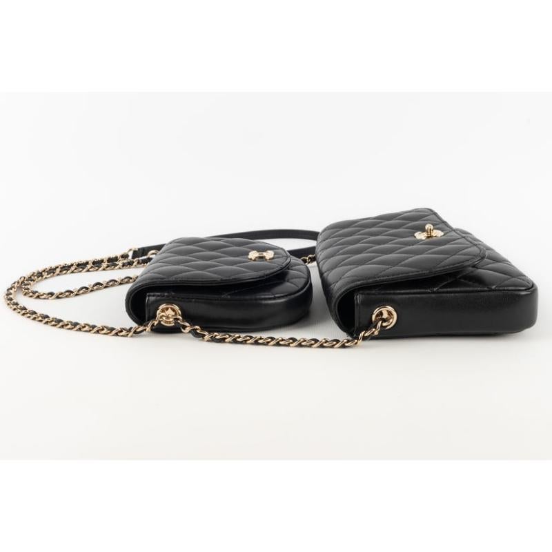 Chanel Black Quilted Lambskin Bag Side Pack, 2019 2