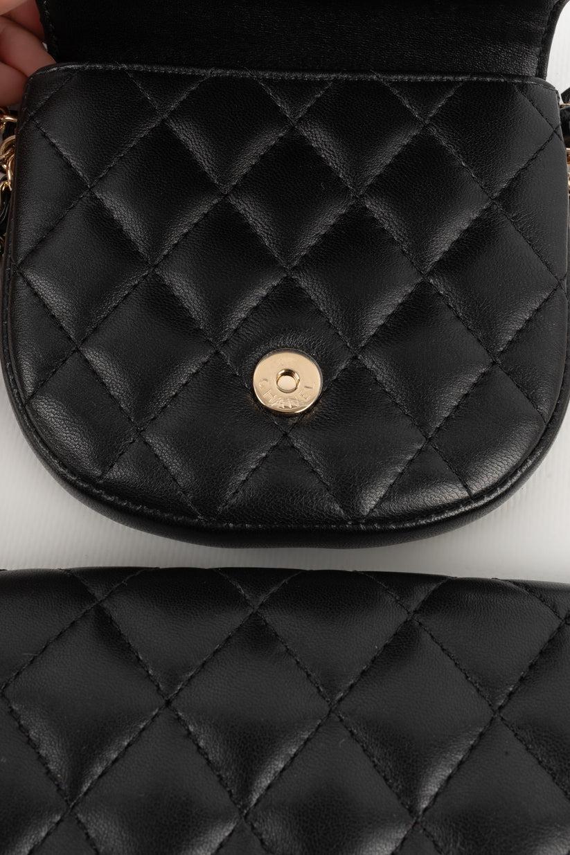 Chanel Black Quilted Lambskin Bag Side Pack, 2019 4