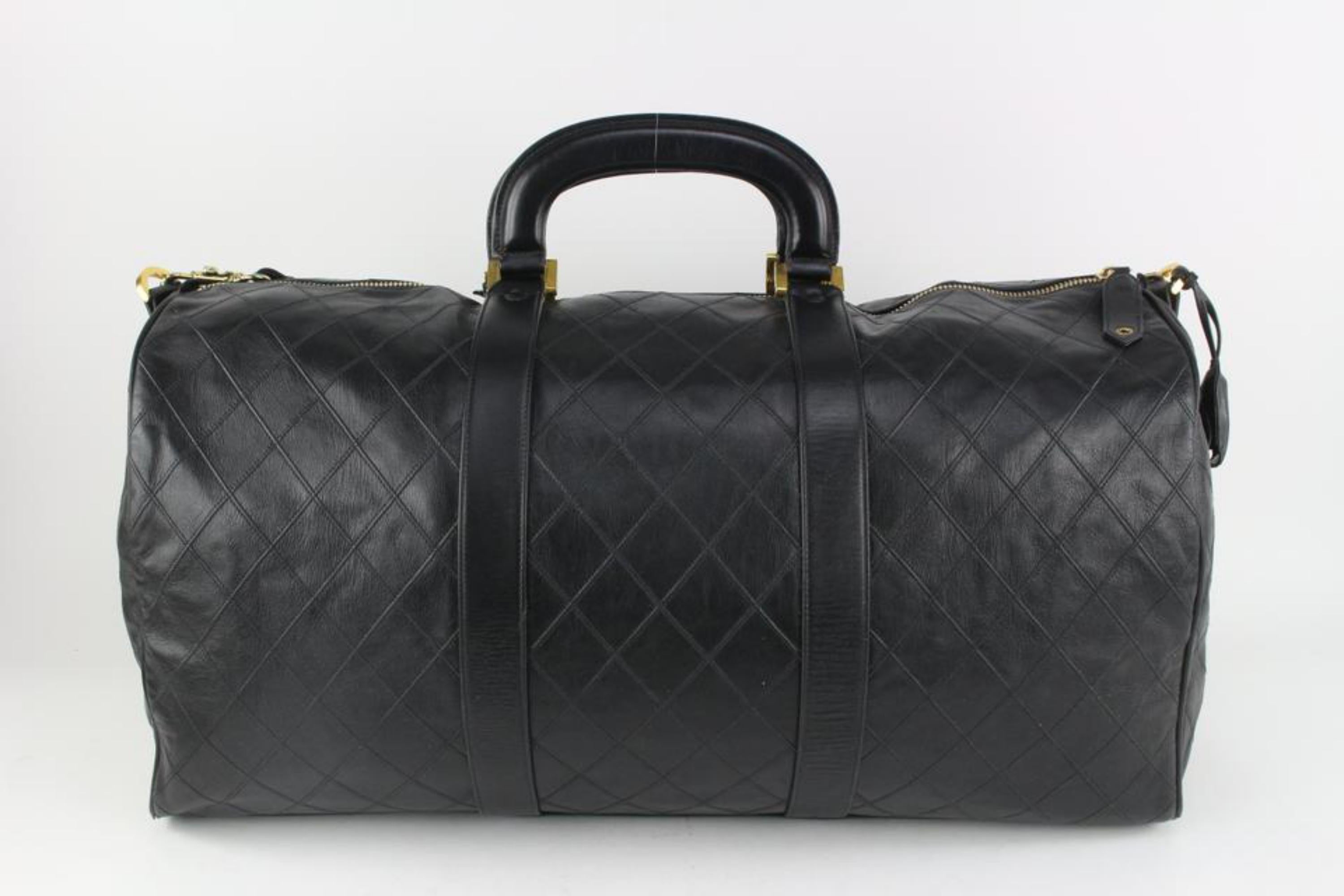 Chanel Black Quilted Lambskin Boston Duffle with Strap 1116c43 3