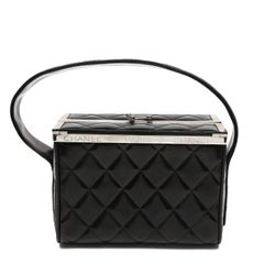 Chanel Vanity Box Black Quilted Lambskin Leather