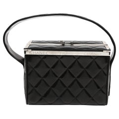 Chanel Vanity Box Black Quilted Lambskin Leather