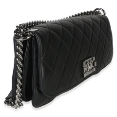 Chanel Black Quilted Lambskin Boy Accordion Flap Bag
