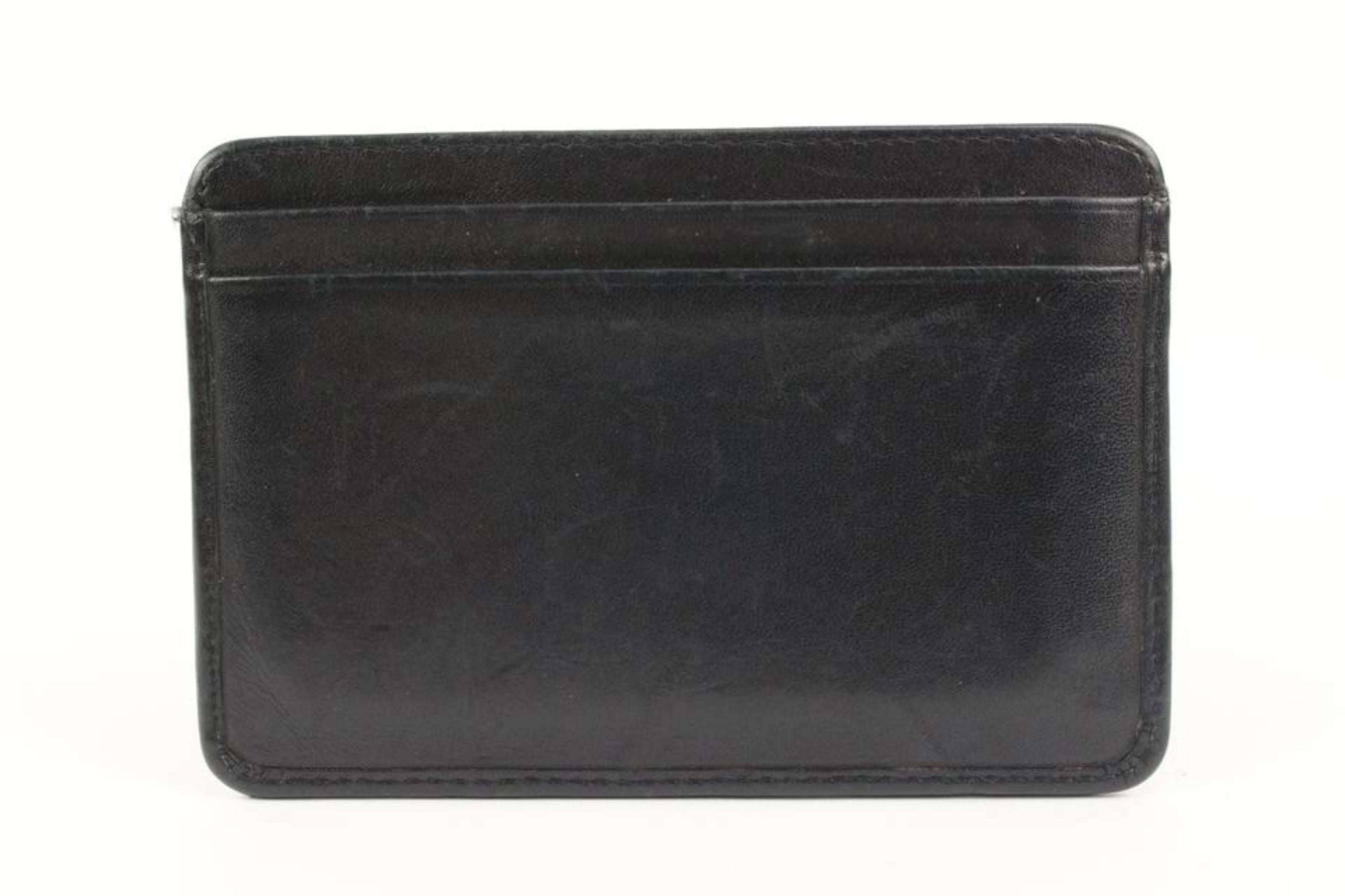Chanel Schwarzes gestepptes Lammfell Cambon Kartenetui Wallet Etui 56ck32s im Angebot 2