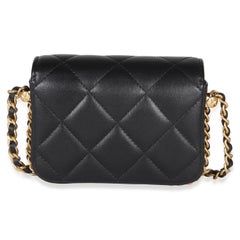 Chanel Black Quilted Lambskin CC Mini Clutch With Chain
