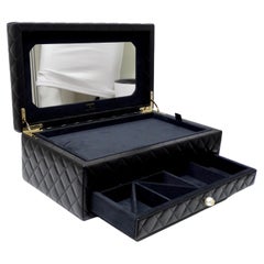 Chanel Black Quilted Lambskin CC Pearl Jewelry Box