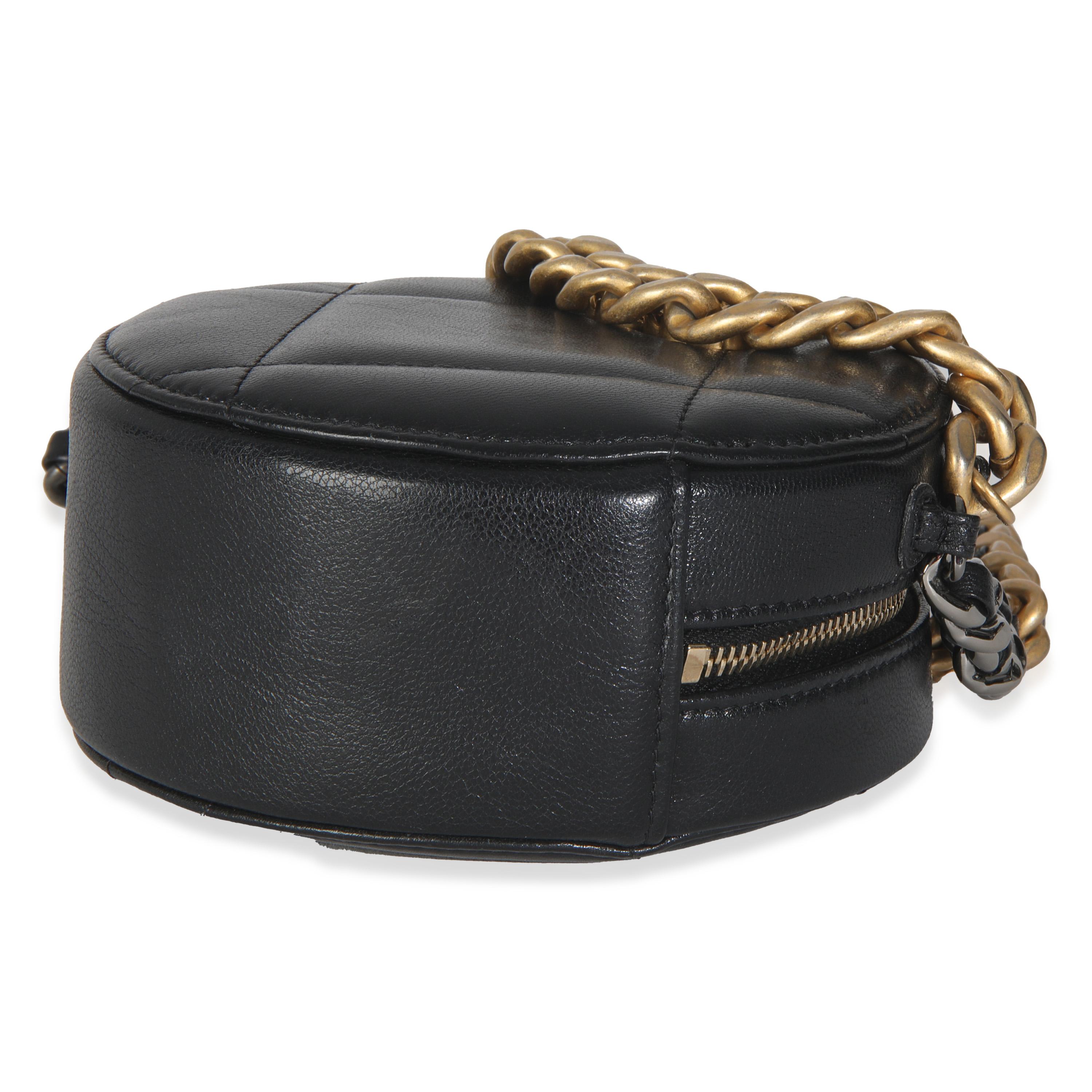 Chanel Black Quilted Lambskin Chanel 19 Round Clutch With Chain für Damen oder Herren im Angebot