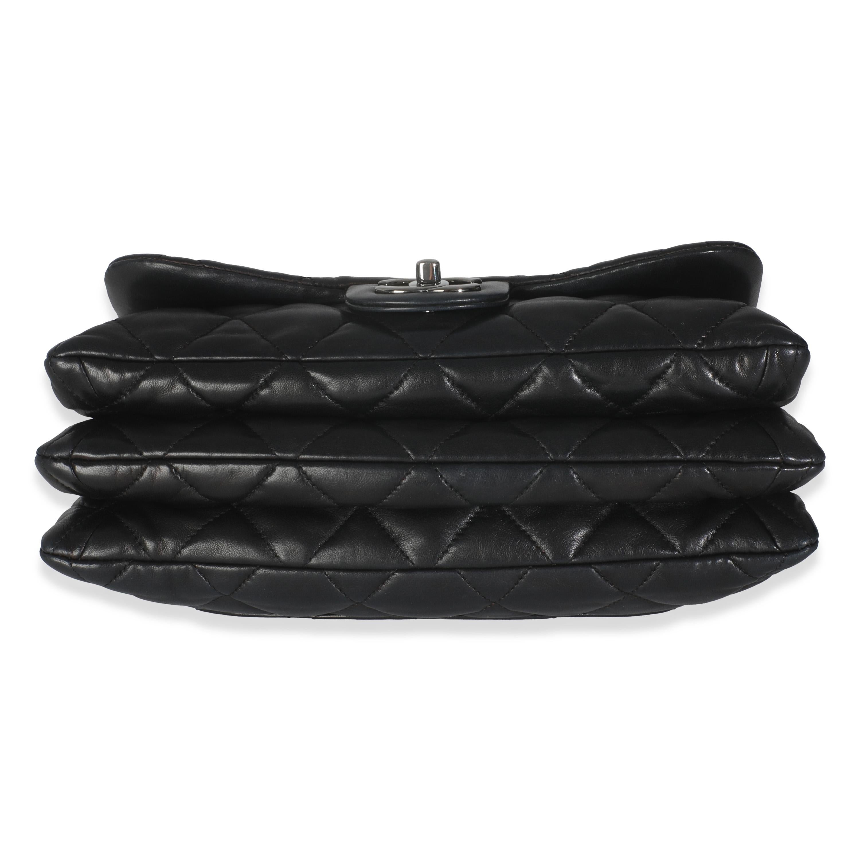 Chanel Black Quilted Lambskin Chanel 3 Accordion Flap Bag For Sale 3