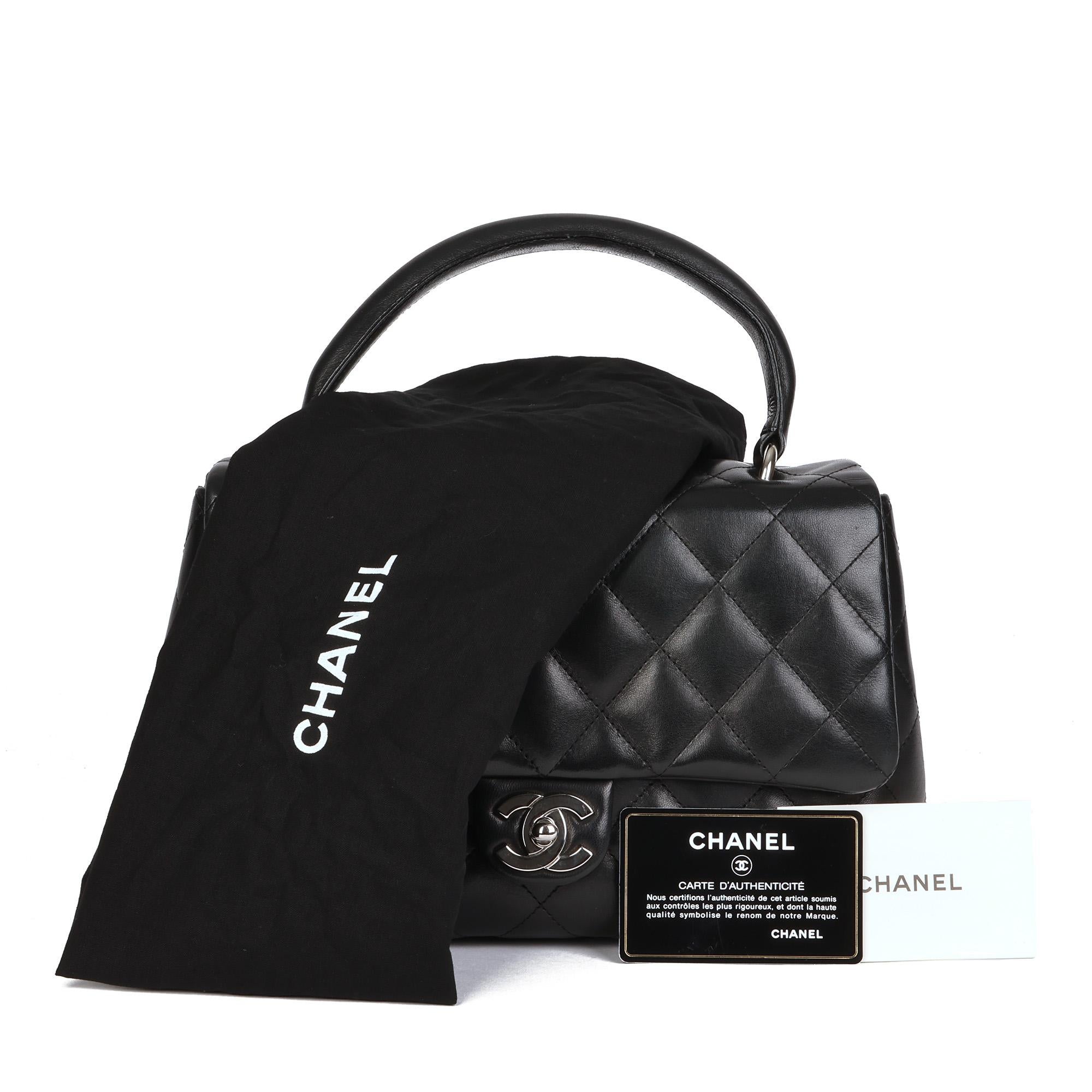 CHANEL Black Quilted Lambskin Classic Kelly 8