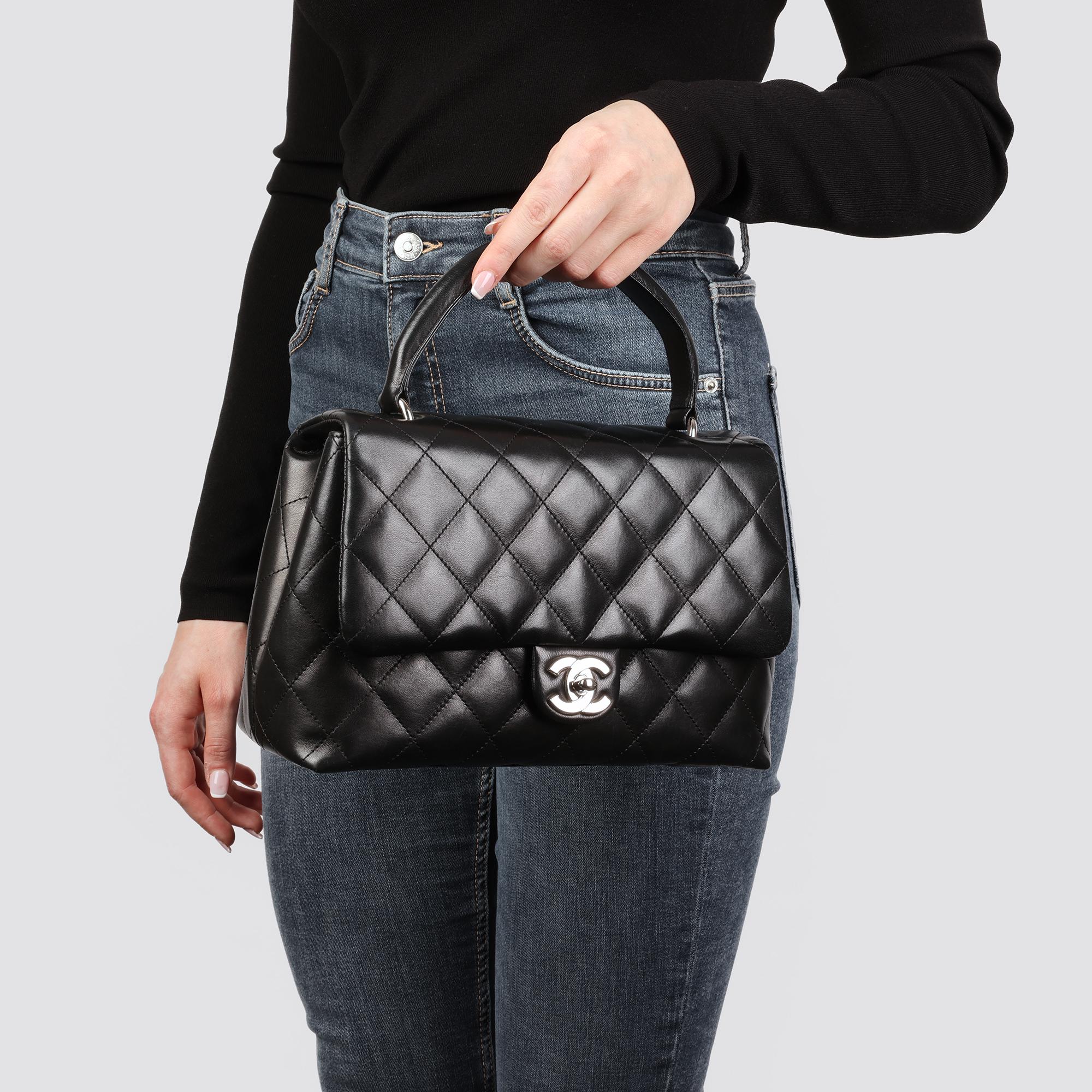 CHANEL Black Quilted Lambskin Classic Kelly 9
