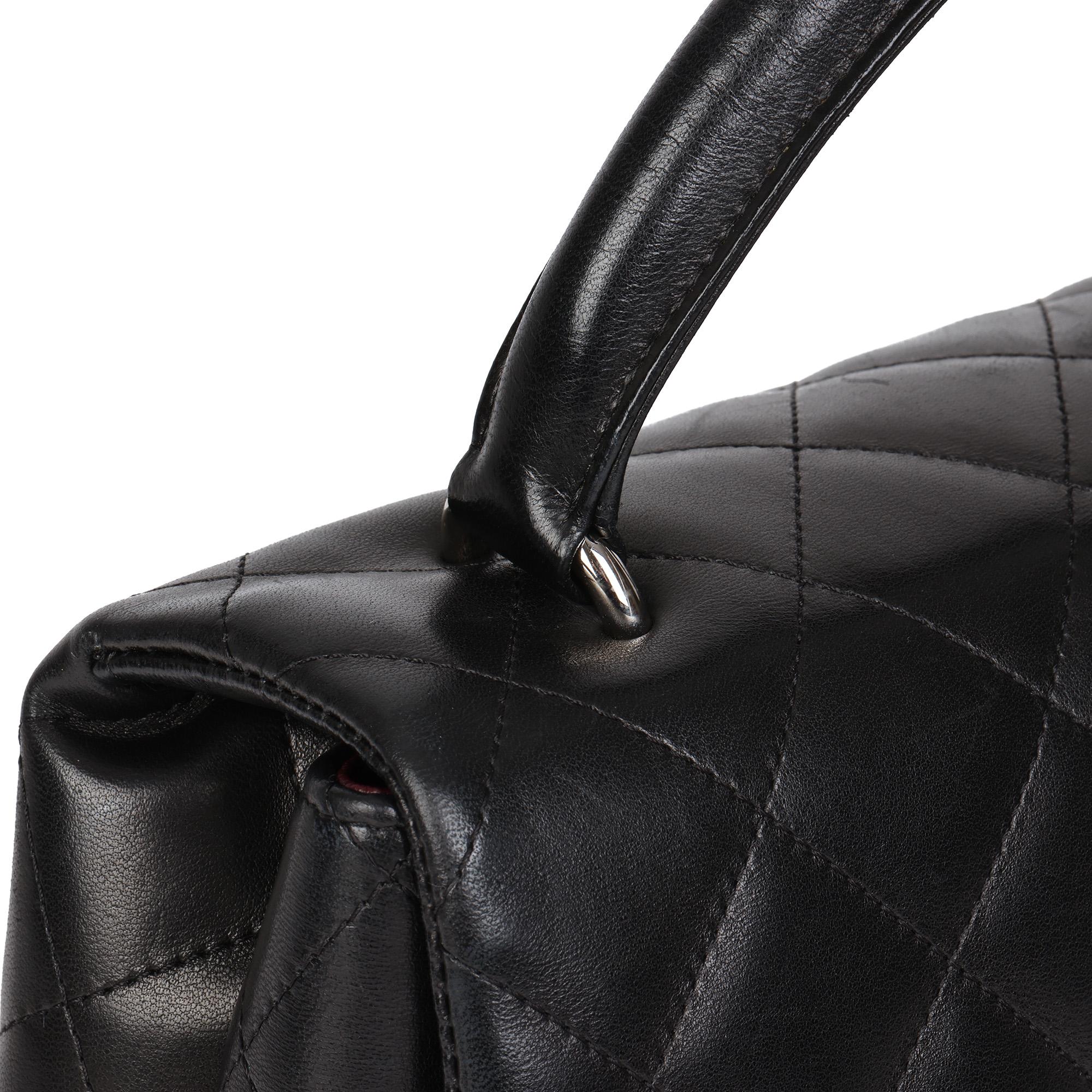CHANEL Black Quilted Lambskin Classic Kelly 4