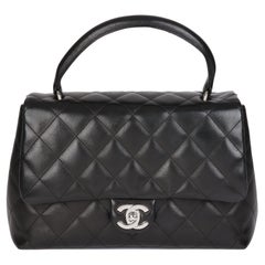 CHANEL Black Quilted Lambskin Classic Kelly