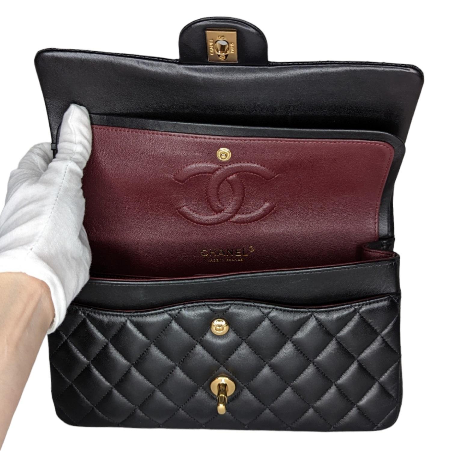 Chanel Black Quilted Lambskin Classic Medium Double Flap 2