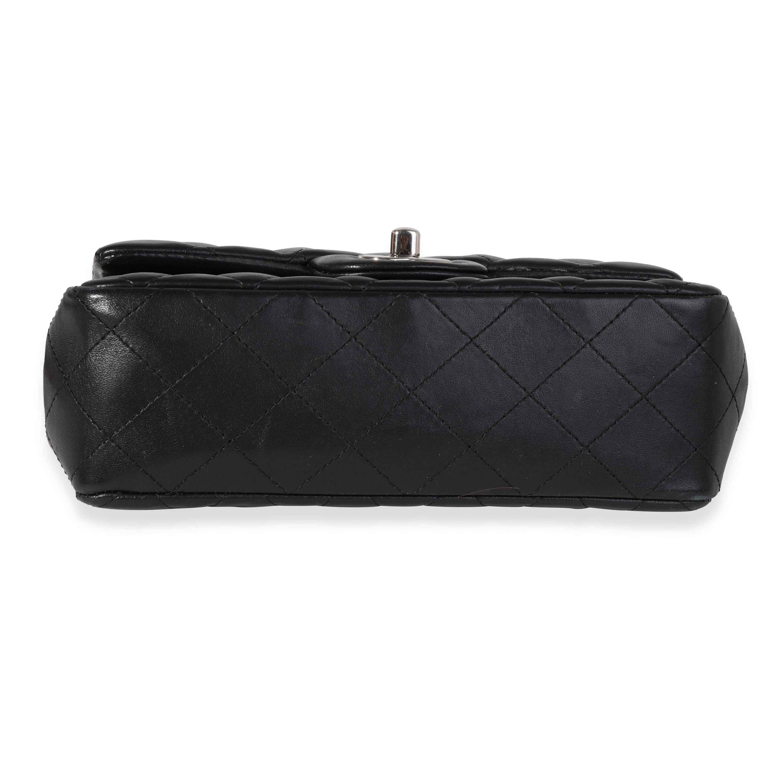 Chanel Black Quilted Lambskin Classic Mini Rectangular Flap Bag 2