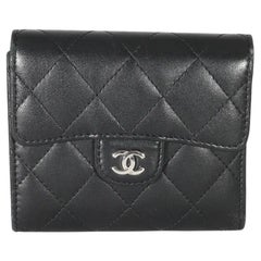 Chanel Black Quilted Lambskin Classic Small Flap Wallet 
