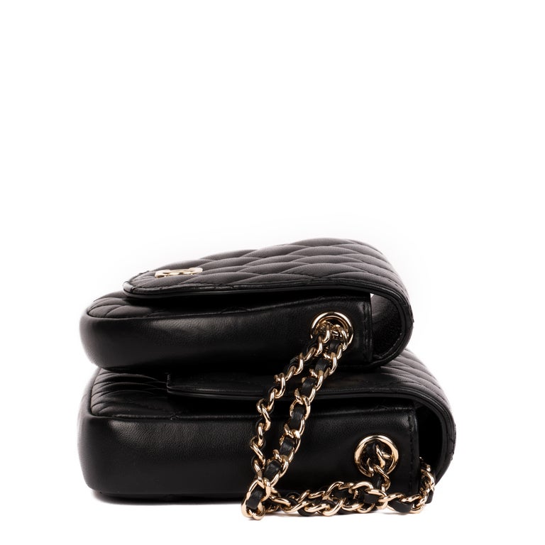 Chanel Black Quilted Lambskin Classic Twin Flap Bag Side Pack at 1stDibs |  chanel side pack bag, chanel twin bag, chanel pers