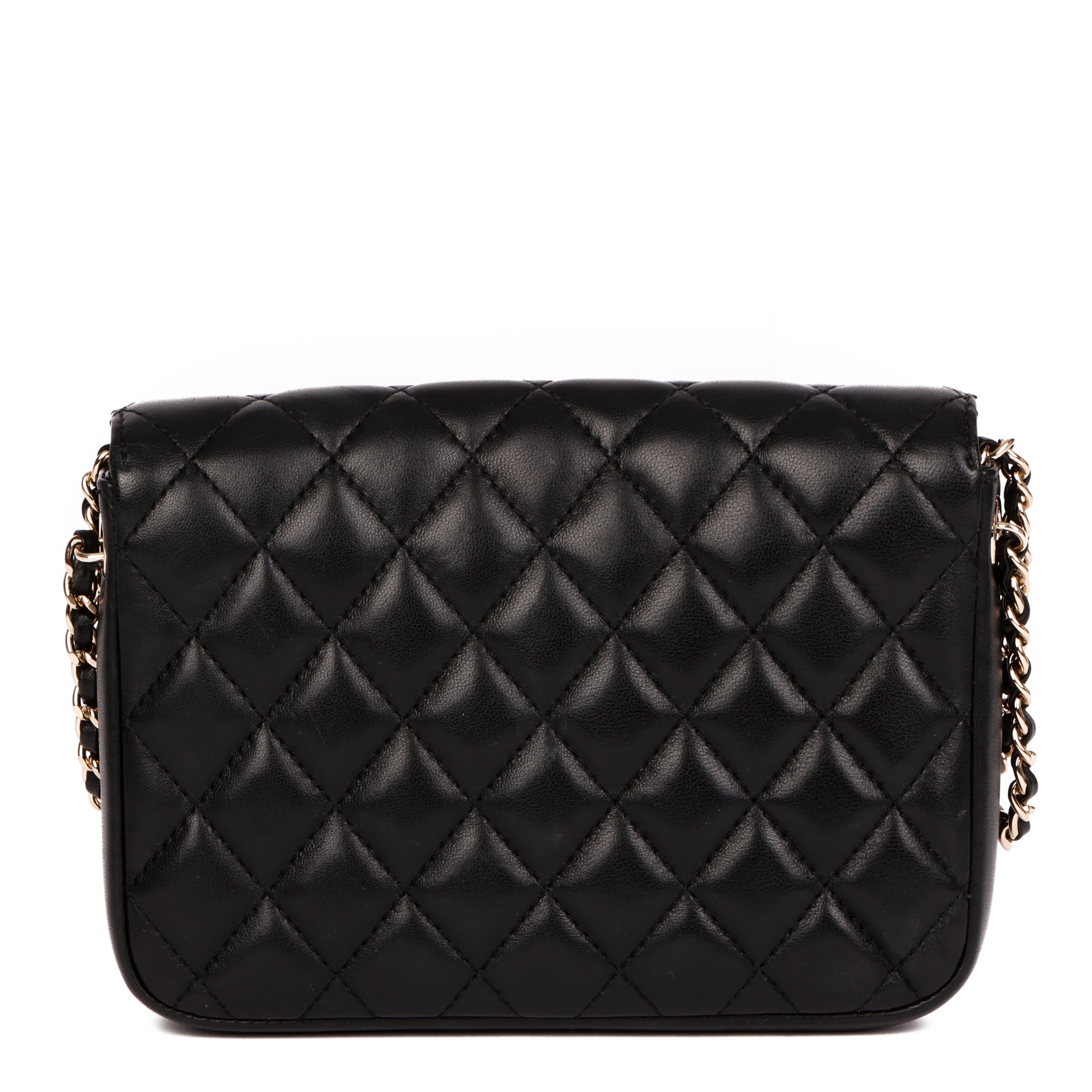 Chanel Black Quilted Lambskin Classic Twin Flap Bag Side Pack 5