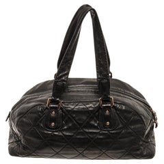 Chanel Black Quilted Lambskin Cloudy Bundle Bowler Bag