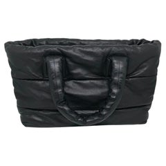 Chanel Black Quilted Lambskin Coco Cocoon Medium Tote Bag Silver Hardware