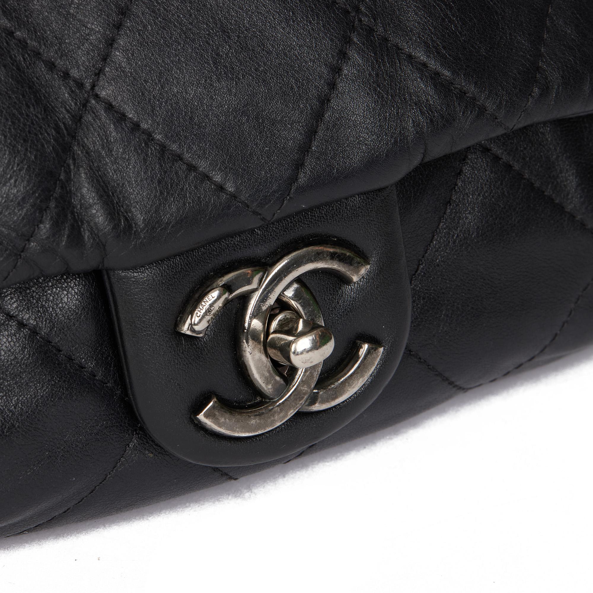 CHANEL Black Quilted Lambskin Coco Pleats Flap Bag 2
